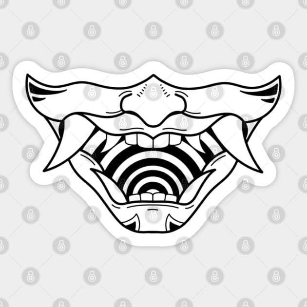 Demon Japanese Mask Sticker by Hacked By NA